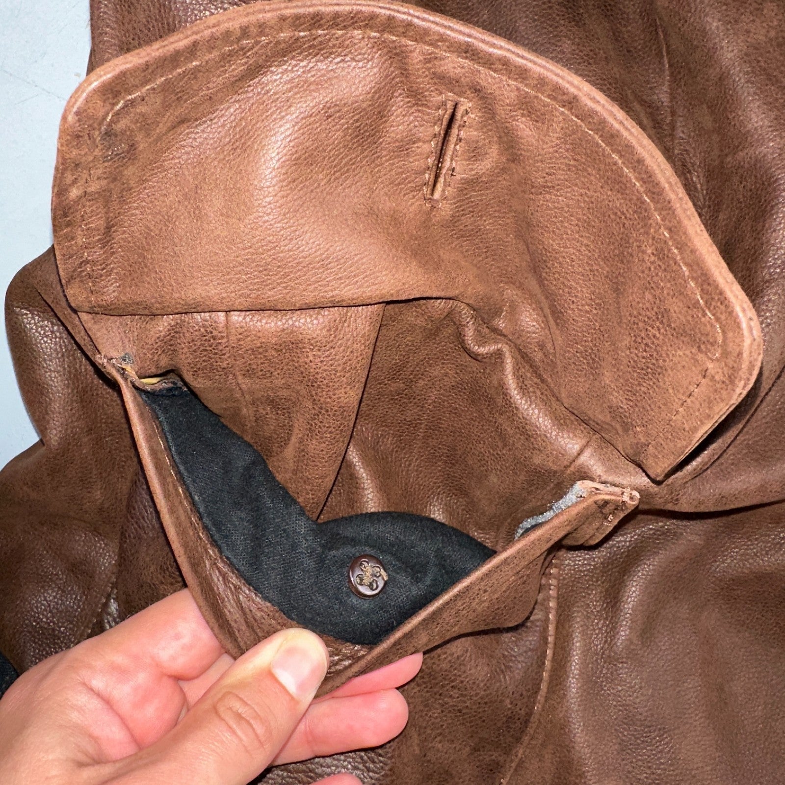 Men’s Vtg Sheepskin Coat Factory Leather Chore Coat 44 Lined 1980s Barn USA 80s