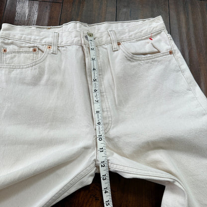 VTG 90s Levis 501 Button Fly 36x32 USA Tag Jeans Straight White XX Act 32x31