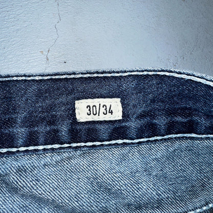 Ariat Jeans Mens 30 X 34 Blue Denim Rebar M4 Relaxed Boot Cut Workwear Country