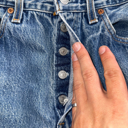 Levis 501 Vintage 90s USA XX Straight Leg Jeans Blue Med Wash 32x36 Act 29x32