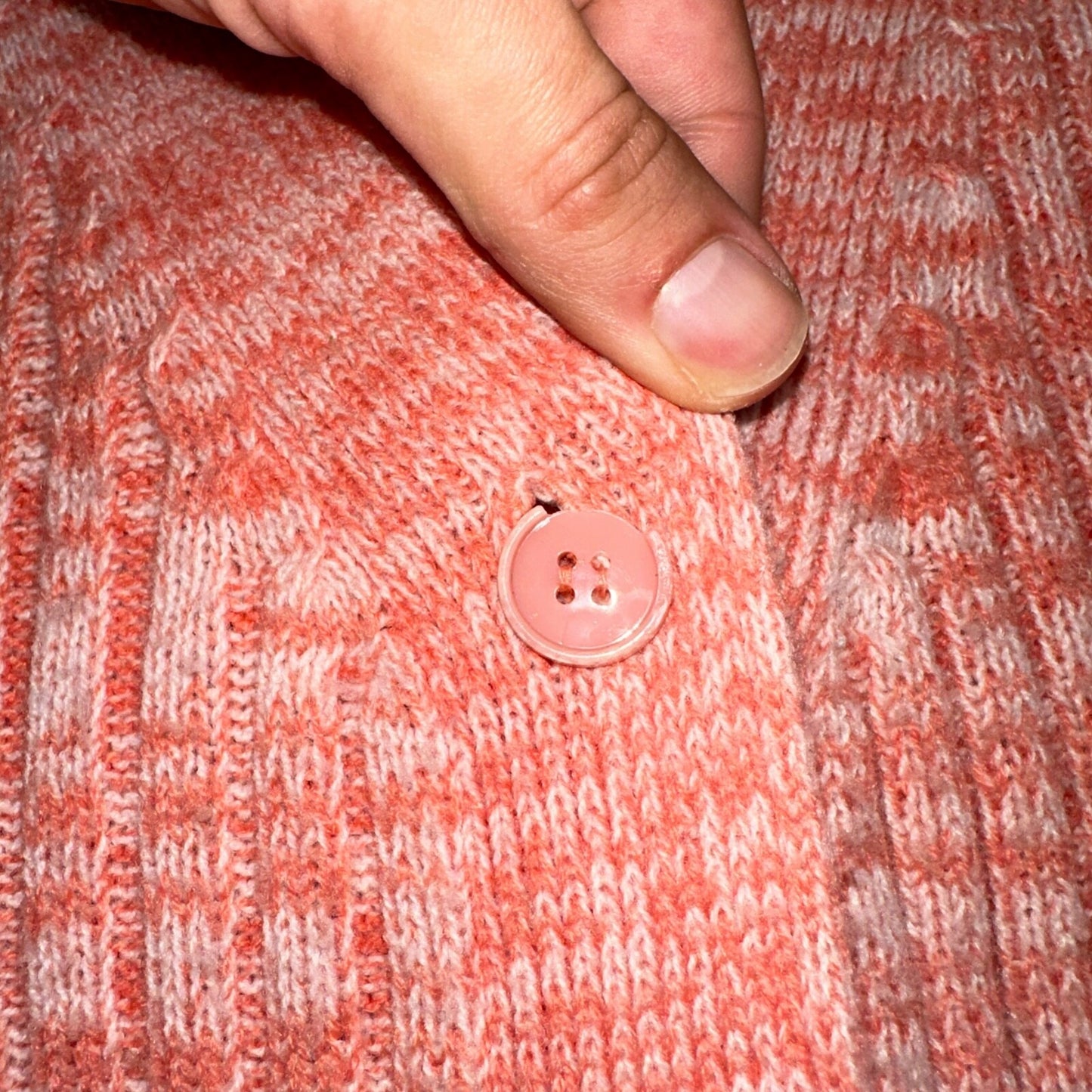 Vintage Montgomery Ward Pink Knit Cardigan Women’s 70s 80s Korea Acrylic