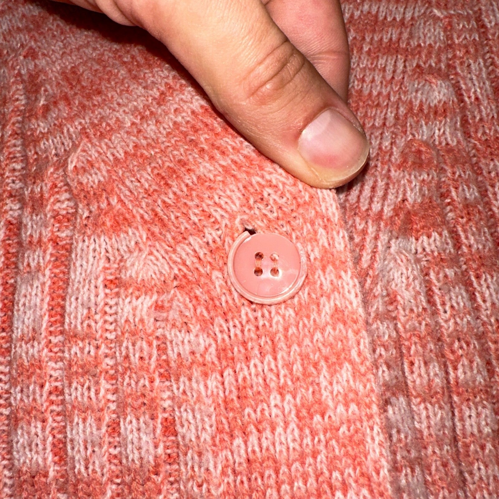 Vintage Montgomery Ward Pink Knit Cardigan Women’s 70s 80s Korea Acrylic