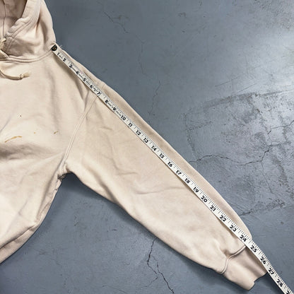 Nike Sweatshirt Womens XS Center Check Hoodie Beige White Tag Swoosh Stained