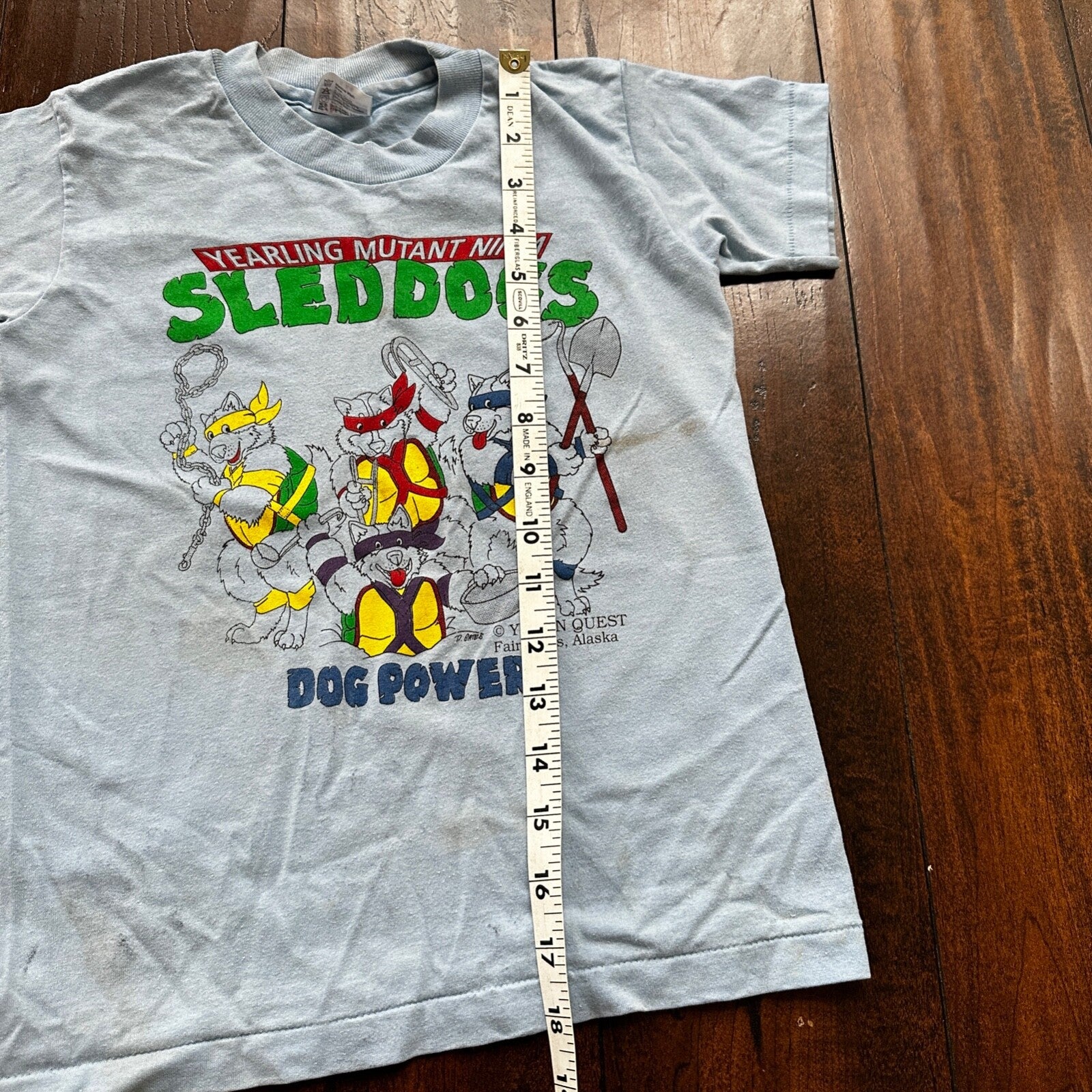 Teenage Mutant Ninja Turtles Dogs Sleddogs Vintage T Shirt 80s Kids S Alaska Rap