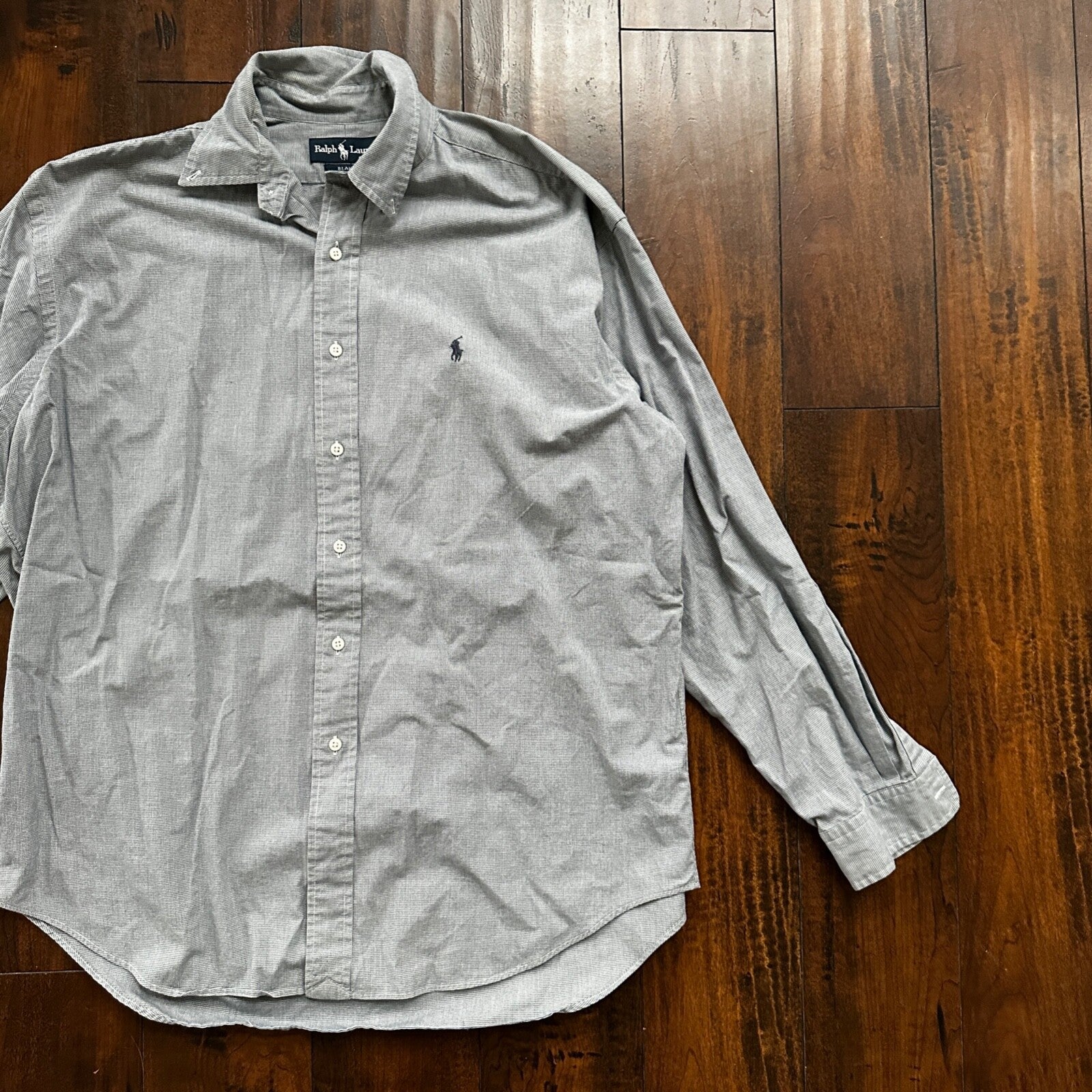 Polo Ralph Lauren Size L Blake Button Down Shirt Blue Check Pony