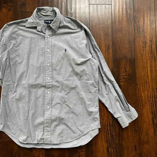 Polo Ralph Lauren Size L Blake Button Down Shirt Blue Check Pony