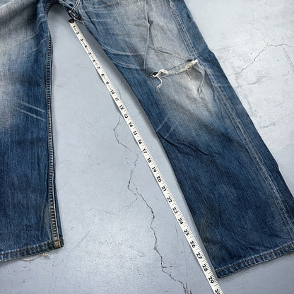 Levis 501 Vintage Y2K XX Straight Leg Jeans Blue Med Wash 34x34 Act 32x29