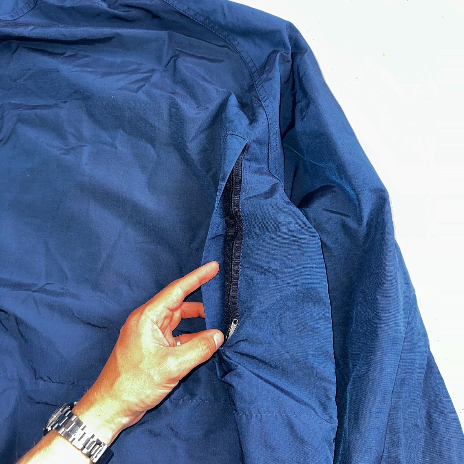 VTG Woolrich USA Mountain Parka Shell Jacket Blue Hiking 1970s 70s Blue Large