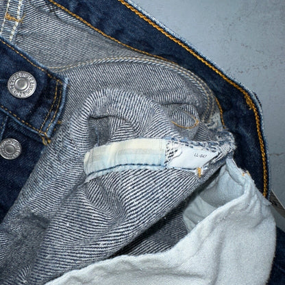 Levis 501 Vintage 90s USA XX Straight Leg Jeans Blue Dark Wash Act 24x29