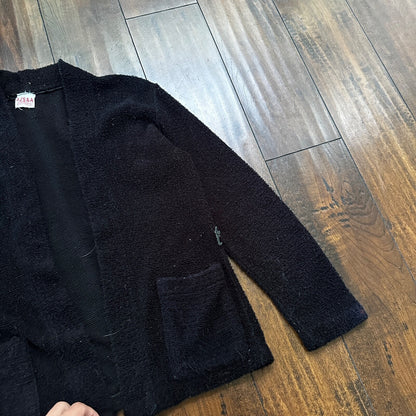 Vintage 60's Full Fashioned Acrylic Knit Cardigan Sweater Black Woman Size Small