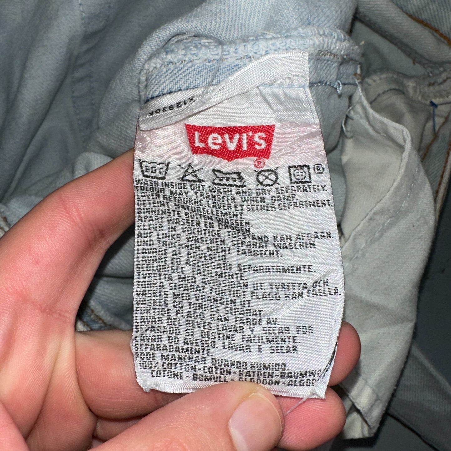 Levis 501 Vintage 90s Europe XX Straight Leg Jeans Light Wash 38x36 Act 35x27