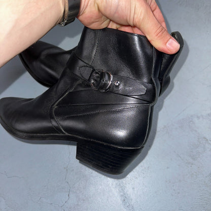 Rebecca Minkoff Boots Kichi Pointed Toe Bootie Black Leather Size 9.5