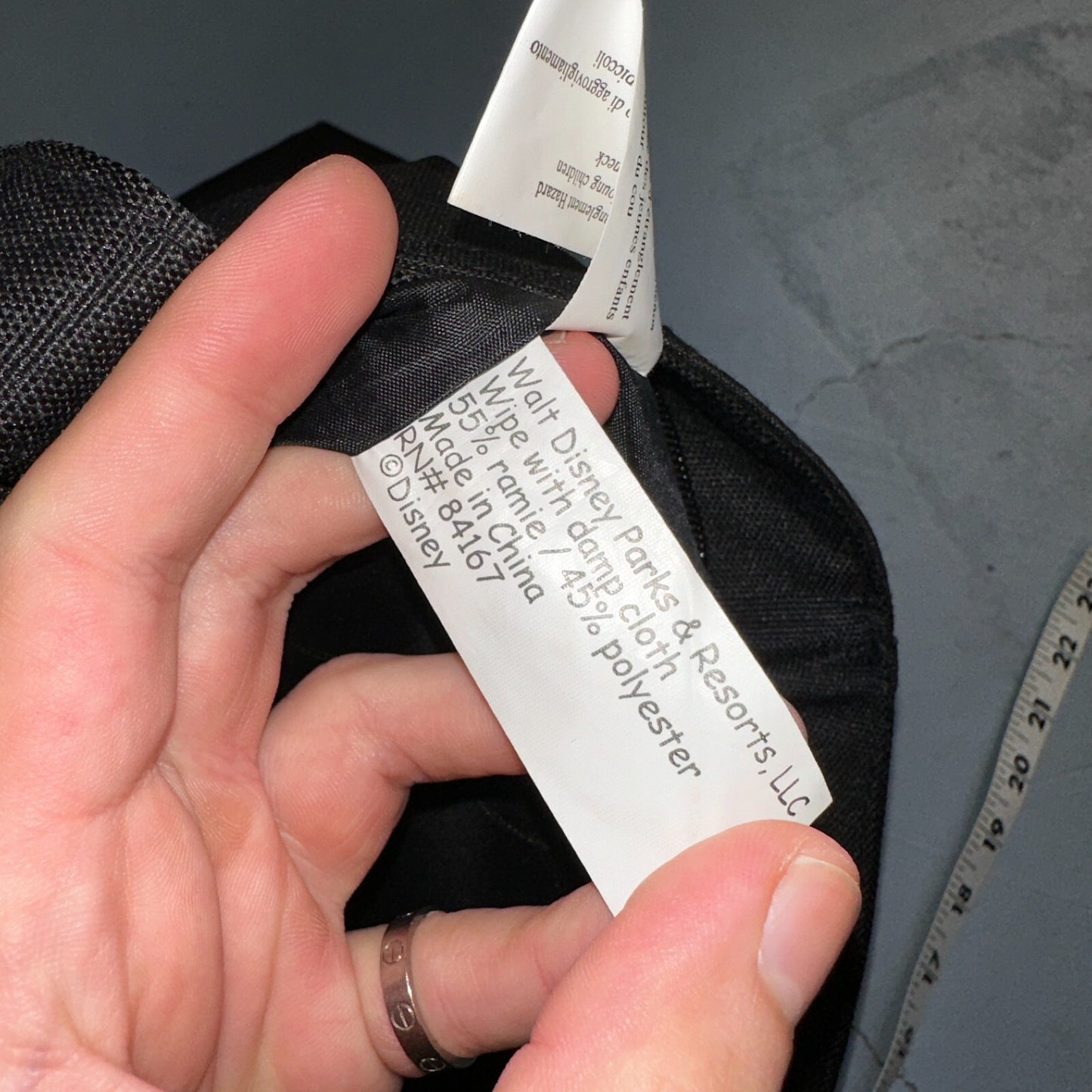 Vintage Walt Disney World Embroidered Tote Bag Black Travel Bag 90s