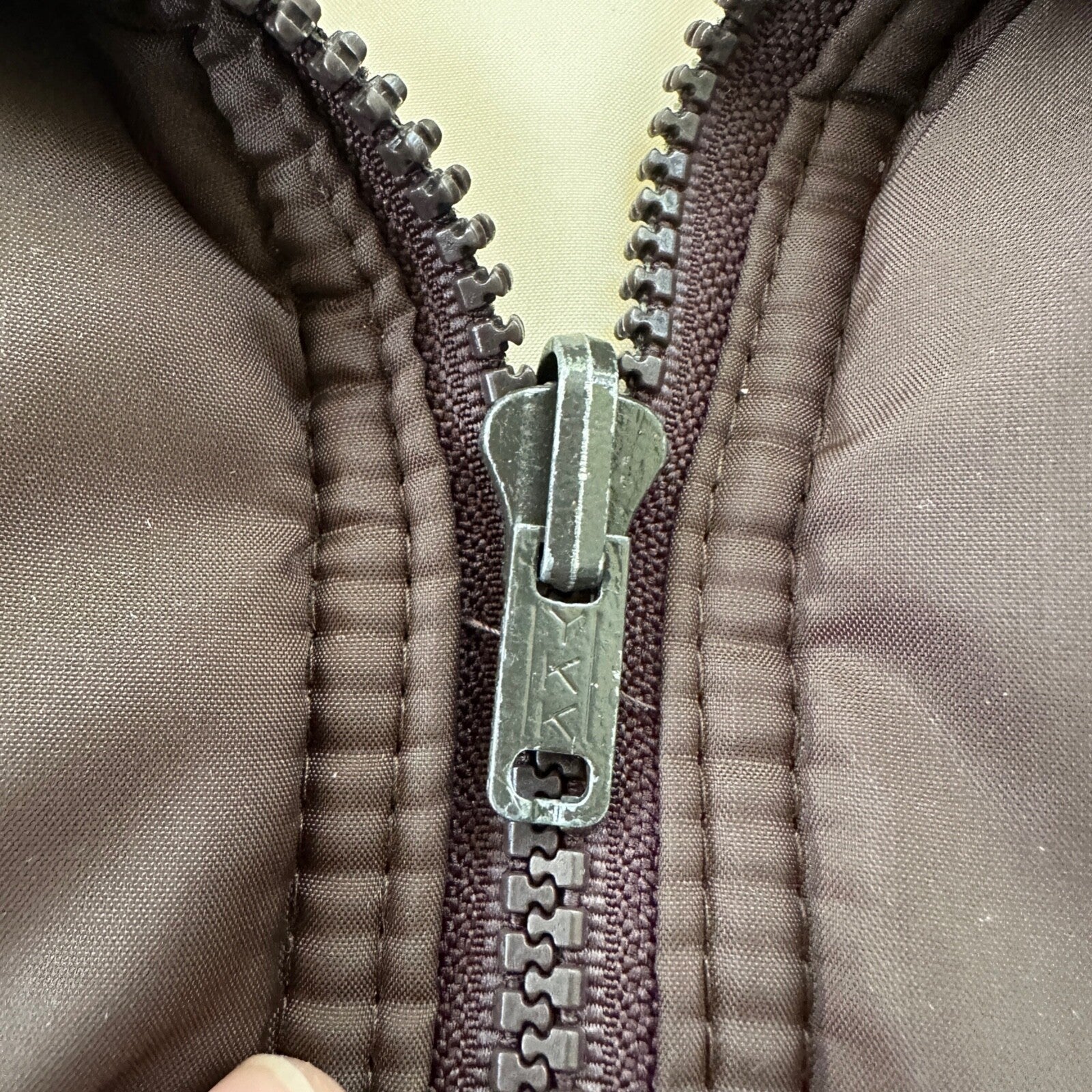 VTG Reversible Ocean Pacific Brown Insulated Puffer Jacket Double Sided 70s 80s