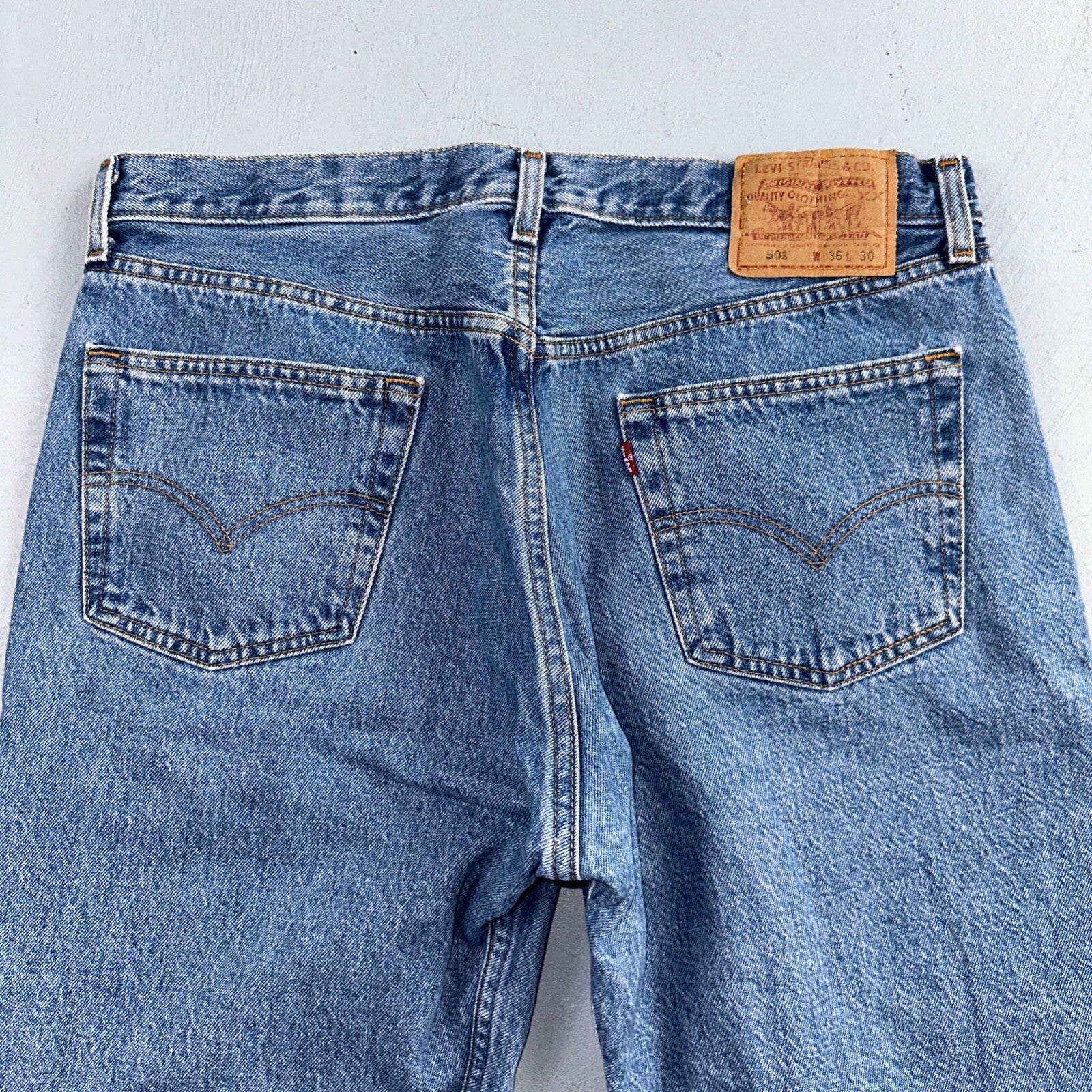 Levis 501 Vintage 90s USA XX Straight Leg Jeans Blue Med Wash 36x30 Act 34x29