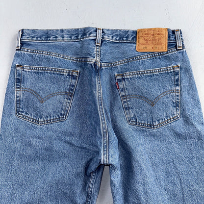 Levis 501 Vintage 90s USA XX Straight Leg Jeans Blue Med Wash 36x30 Act 34x29