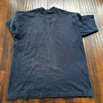 Navy Blank Thrashed Stained 1980s 80s 90s Vintage T Shirt Lot Basic Blue