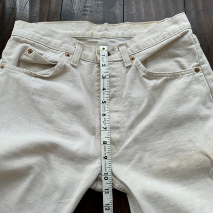 Vintage 80s Levis 501 USA 30x24 Tag Jeans 80s White Bleach Wash Act Worn Capri