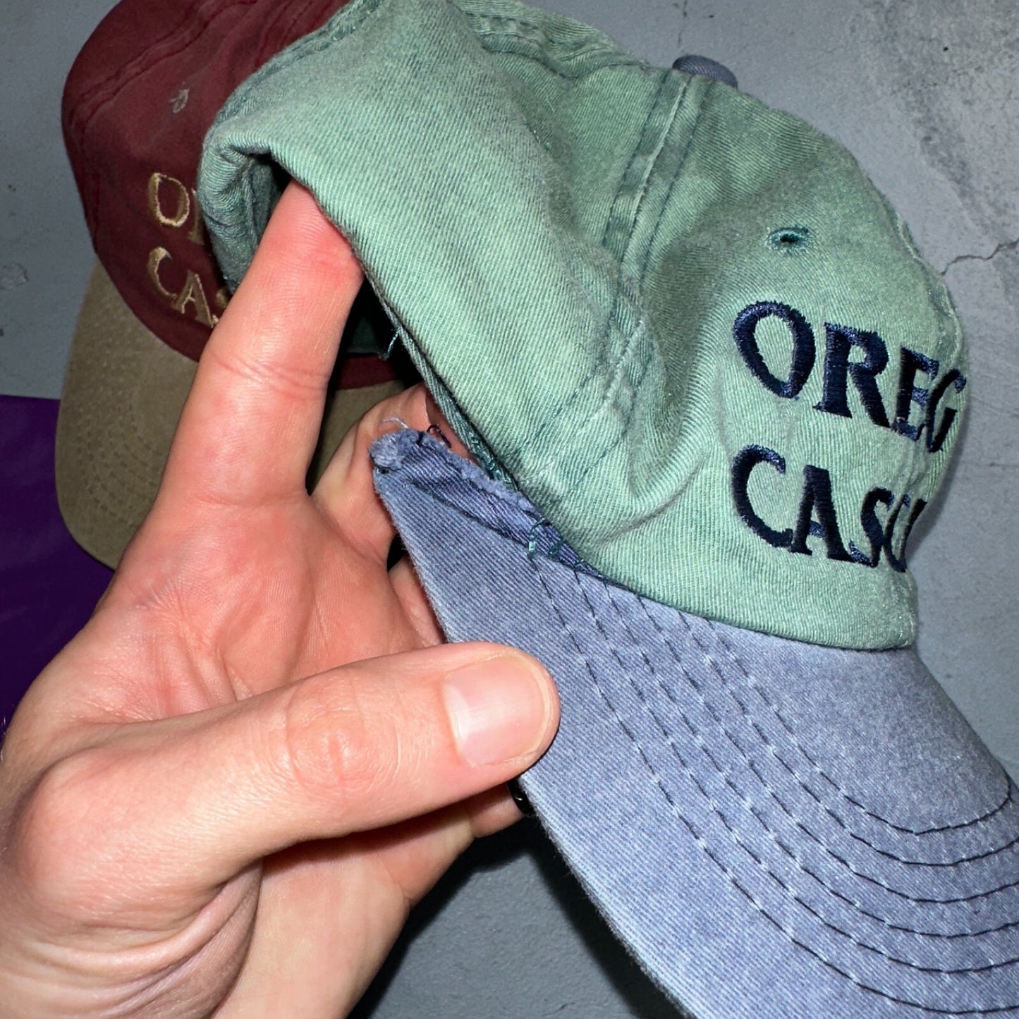 Oregon Cascade Lot of 2 VTG Hat Cap Snapback 90s Sportman Hiking Travel Mountain