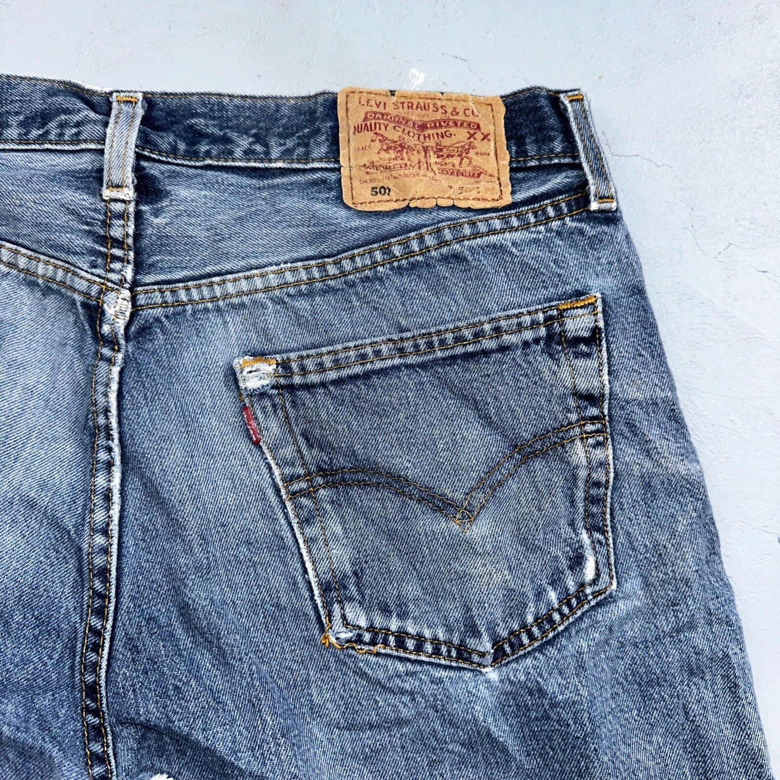 Levis 501 Vintage 90s UK XX Straight Leg Jeans 36x32 Blue Med Wash Act 33x30