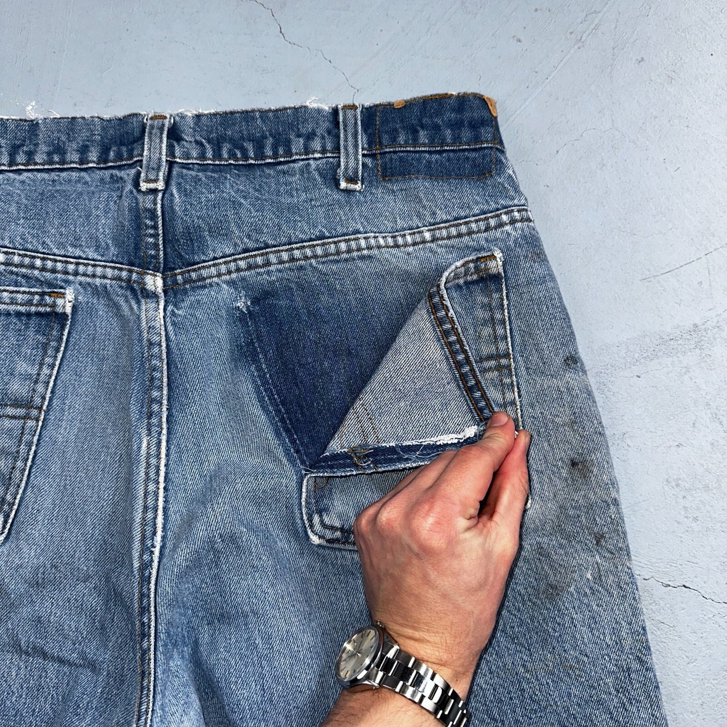 Levis 517 Vintage 80s USA Orange Tab Bootcut Flare Blue Worn Jeans Act 34x27