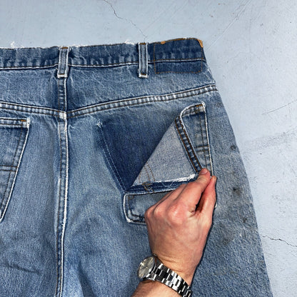 Levis 517 Vintage 80s USA Orange Tab Bootcut Flare Blue Worn Jeans Act 34x27