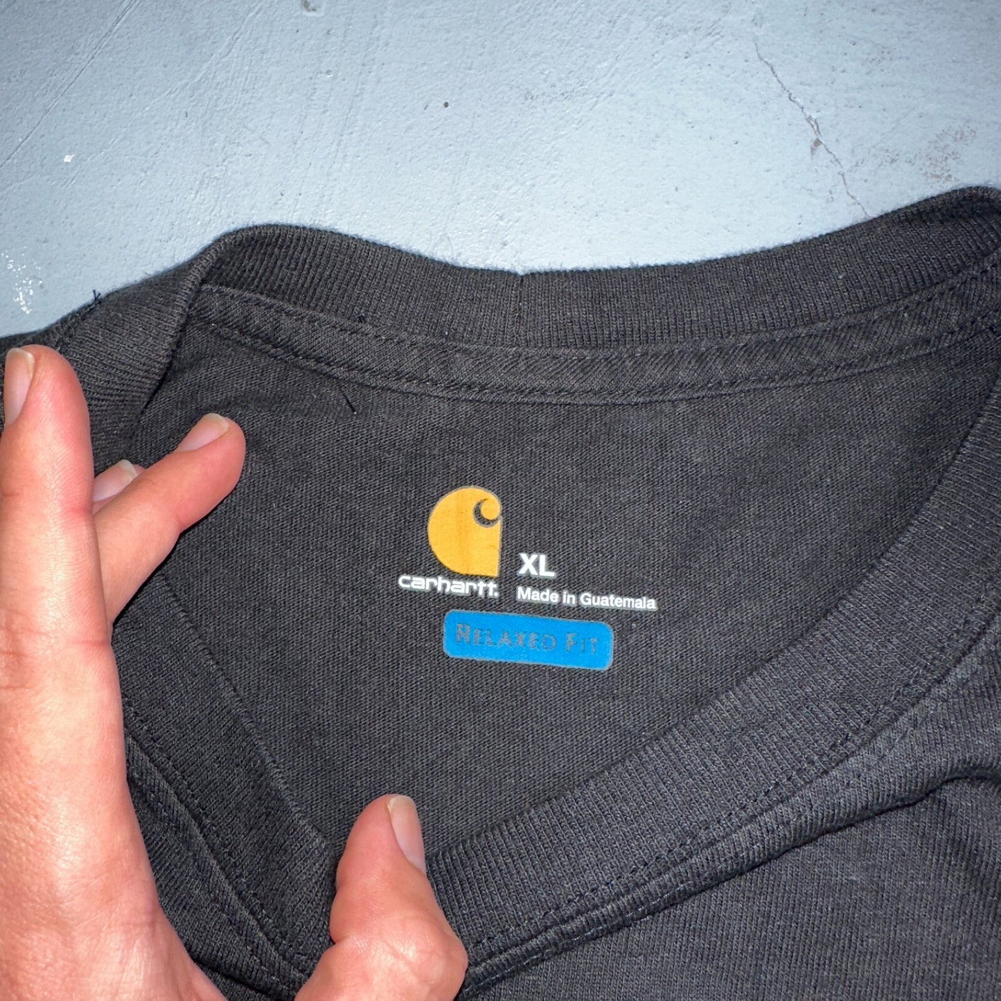 Carhartt 103296 Relaxed Fit Pocket T-Shirt Mens XL Black Thrashed Bleached Worn