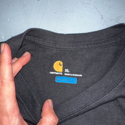 Carhartt 103296 Relaxed Fit Pocket T-Shirt Mens XL Black Thrashed Bleached Worn