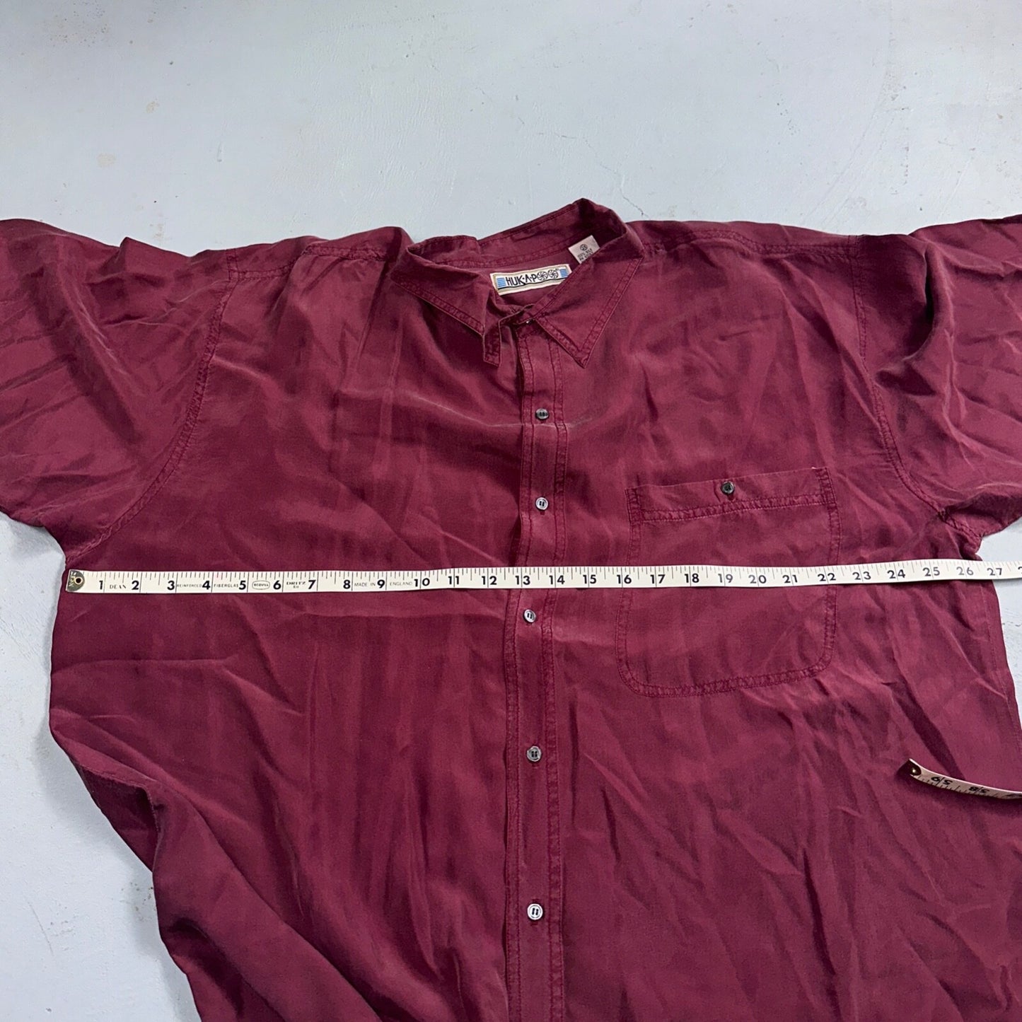 Huk A Poo Mens 2XL Short Sleeve Silk Collared Putting Up Purple VTG