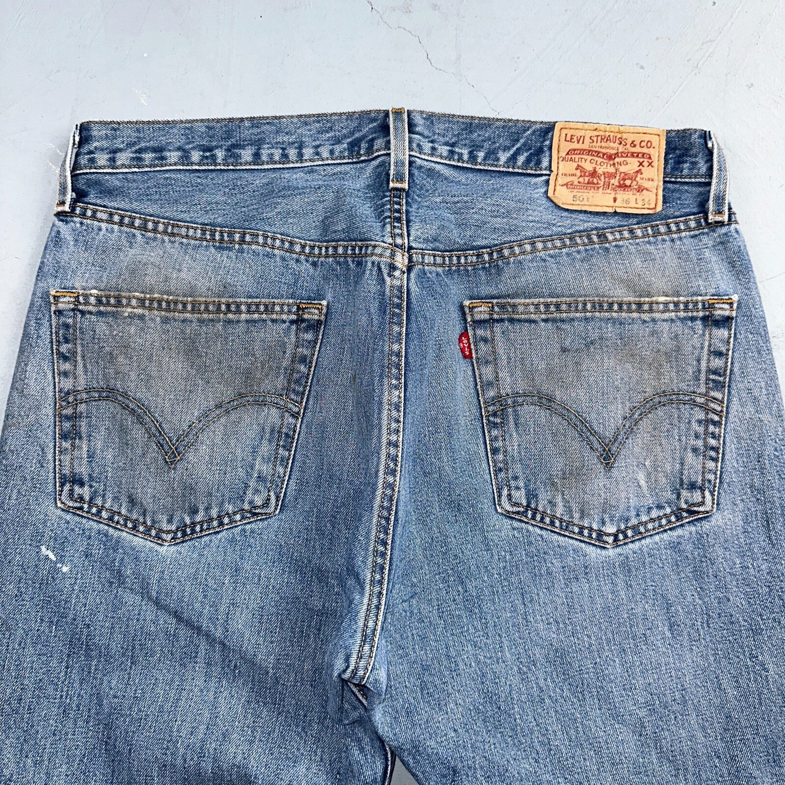 Levis 501 Vintage Y2K XX Straight Leg Jeans Blue Med Wash 36x34 Act 35x34
