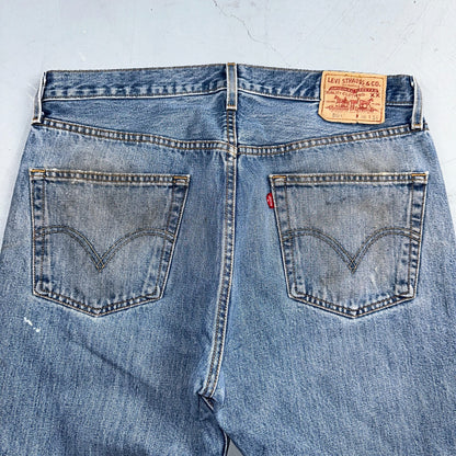 Levis 501 Vintage Y2K XX Straight Leg Jeans Blue Med Wash 36x34 Act 35x34