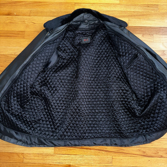 Michael Lawrence 100% Leather Jacket Coat-Quilted -Black-Very Soft-Men's XL VTG
