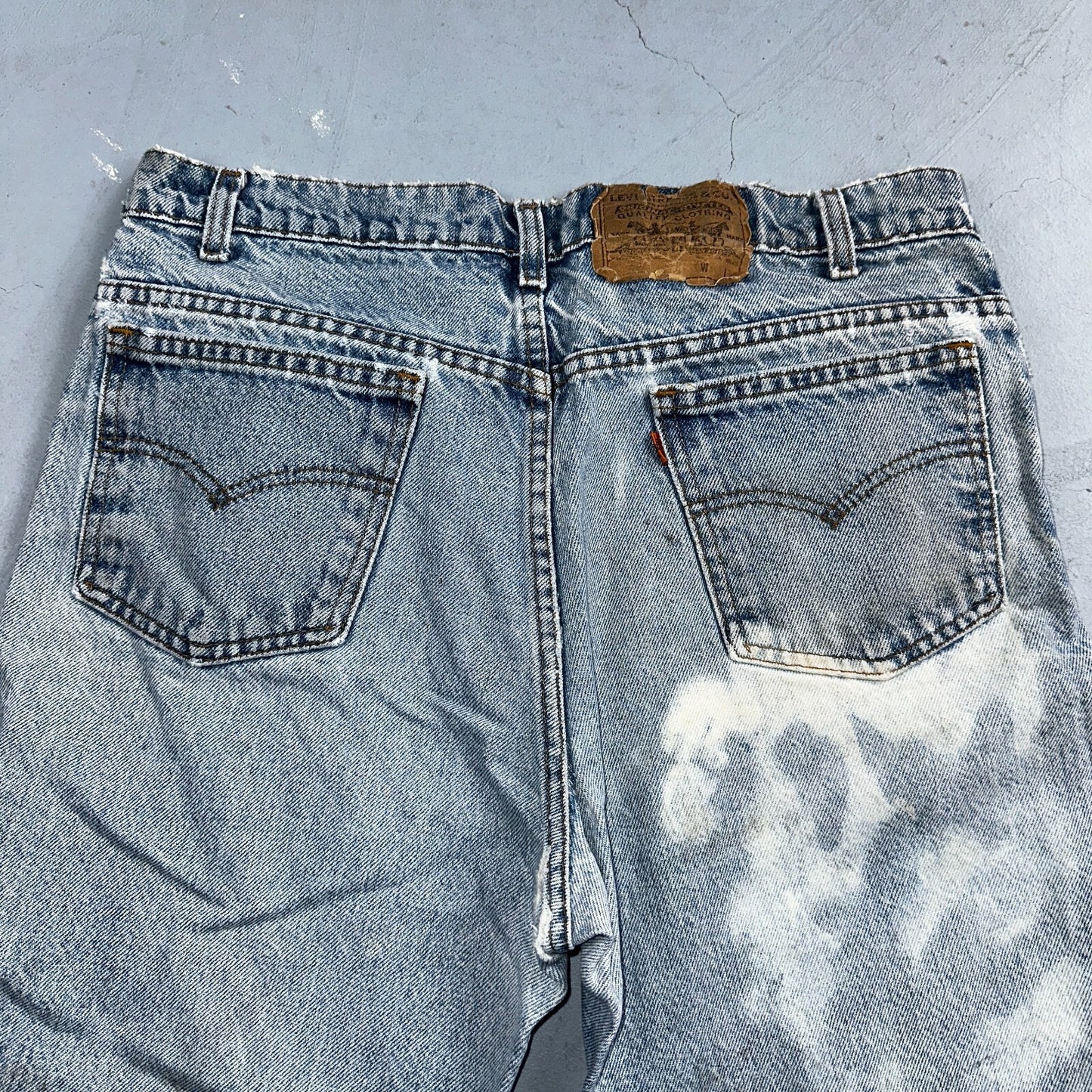 Levis 517 Vintage 90s USA Orange Tab Bootcut Flare Blue Worn Jeans Act 33x31