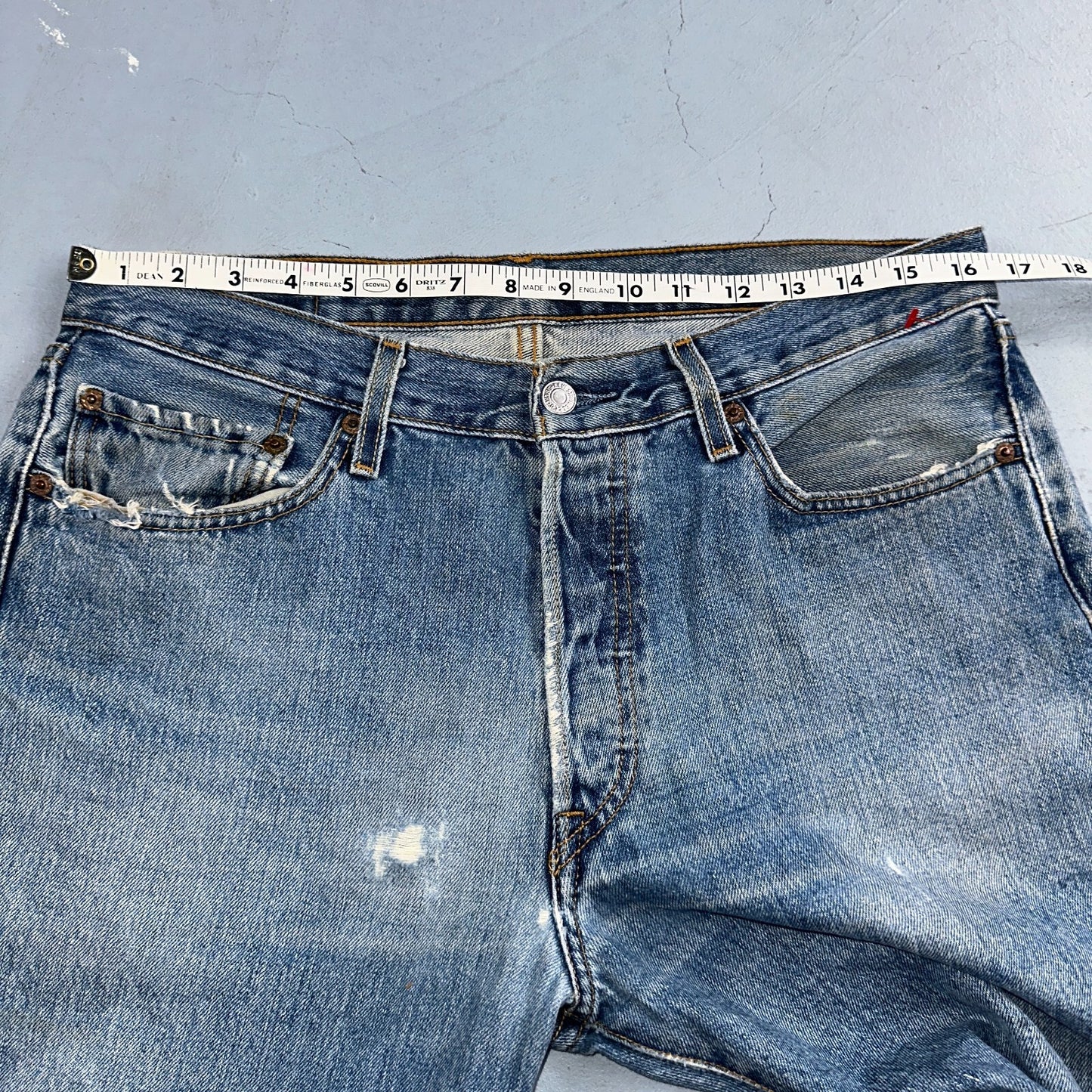 Levis 501 Vintage Y2K XX Straight Leg Jeans 90s Blue Med Wash 34x32 Act 31x31