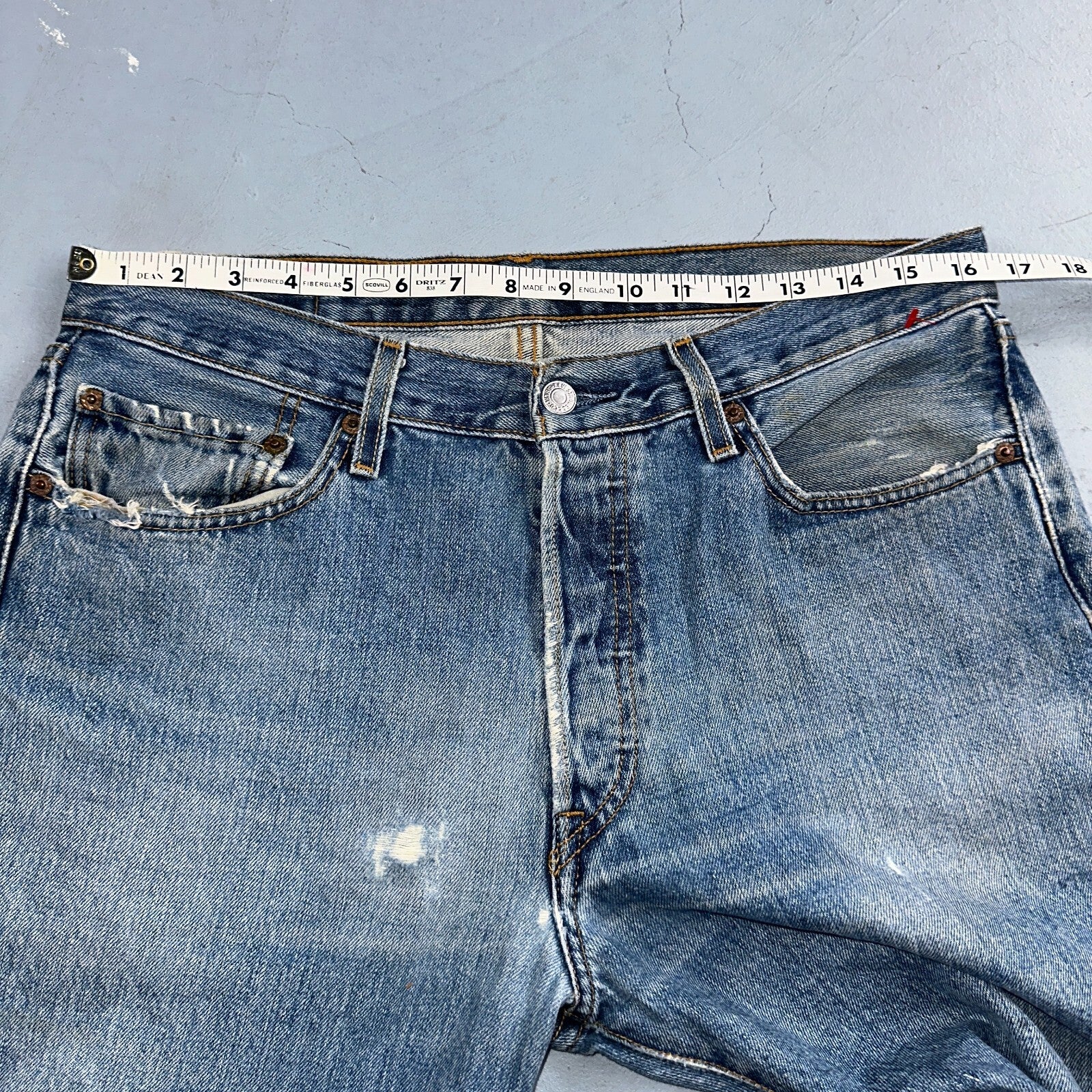 Levis 501 Vintage Y2K XX Straight Leg Jeans 90s Blue Med Wash 34x32 Act 31x31