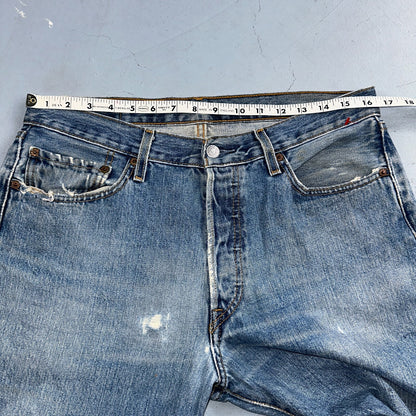 Levis 501 Vintage Y2K XX Straight Leg Jeans 90s Blue Med Wash 34x32 Act 31x31
