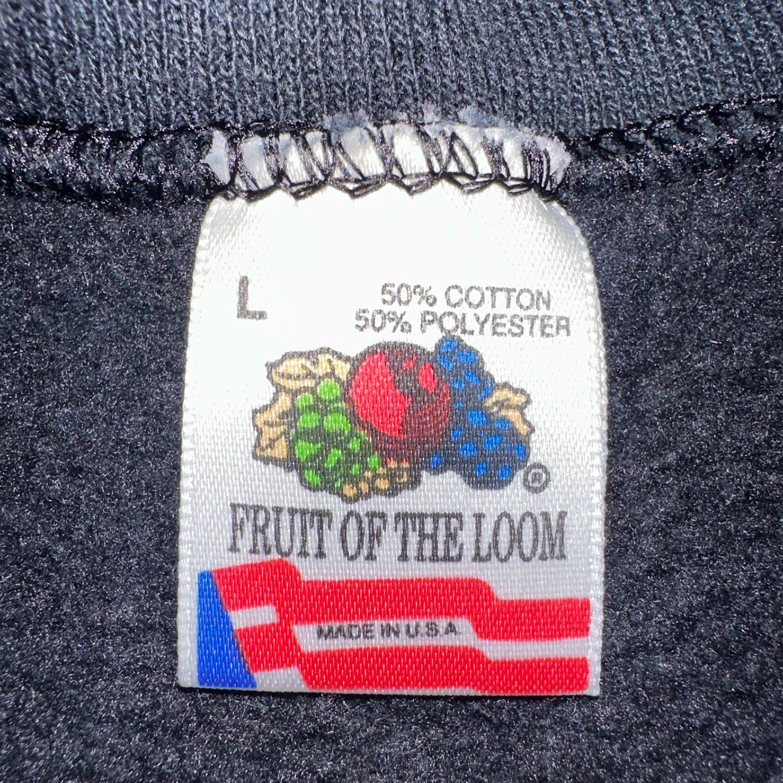 FOTL Black Japanese Letters VTG Crew Neck Sweatshirt Black 90s Asian Embroidery