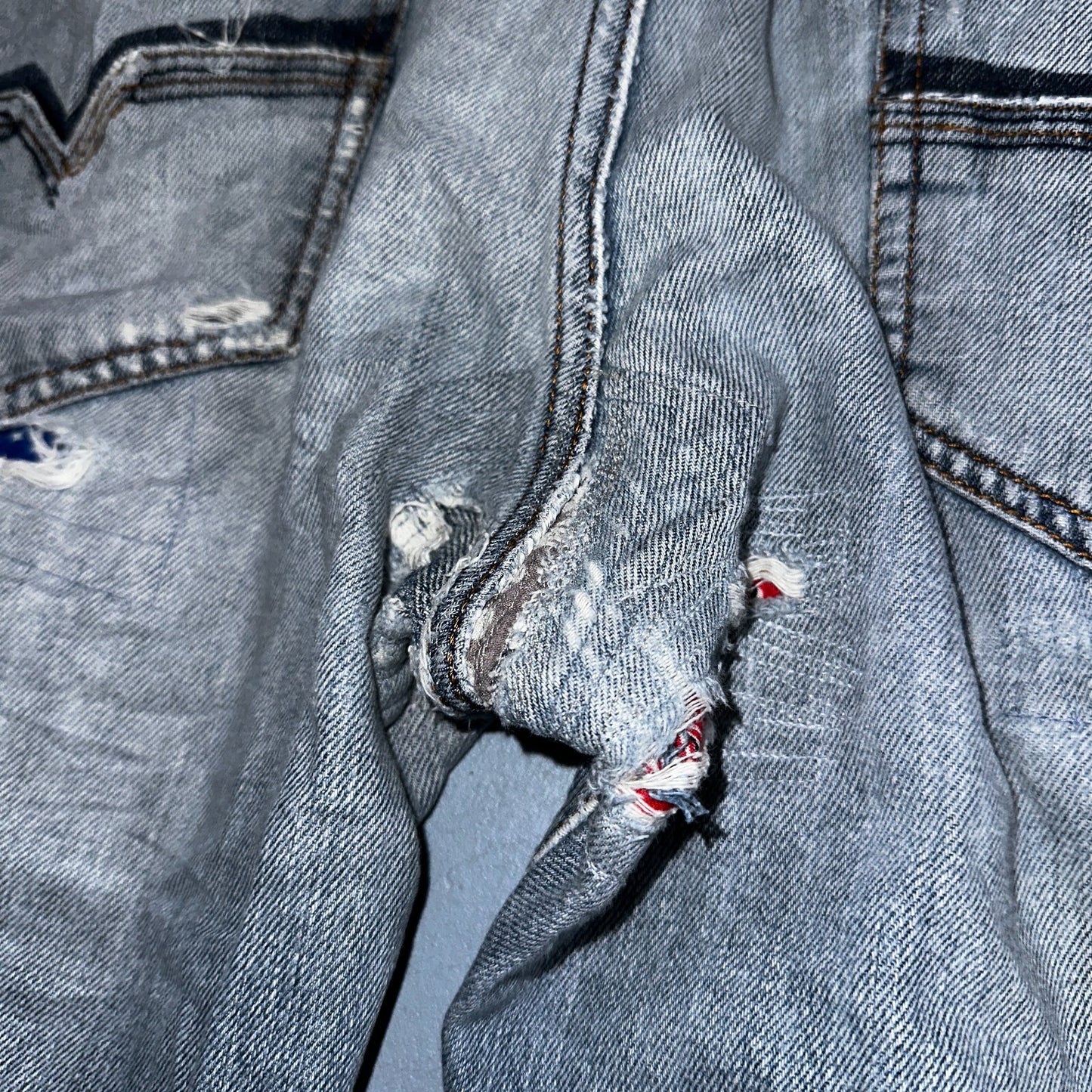 Diesel Larkee Bootcut Stretch Jeans Mens 36x30 Blue Straight 008M2 Whisker Italy