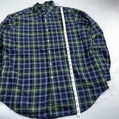 Ralph Lauren Button Up Shirt Men’s Large L Blue Green Yellow Plaid Long Sleeves