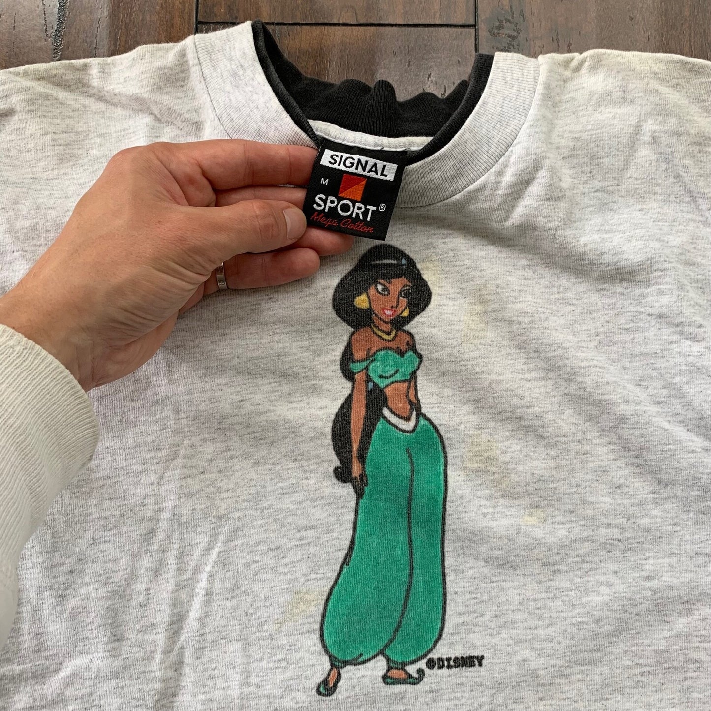 Aladdin Jasmine Vintage T Shirt Disney Princess Rebecca Name 90s Genie Rap Band