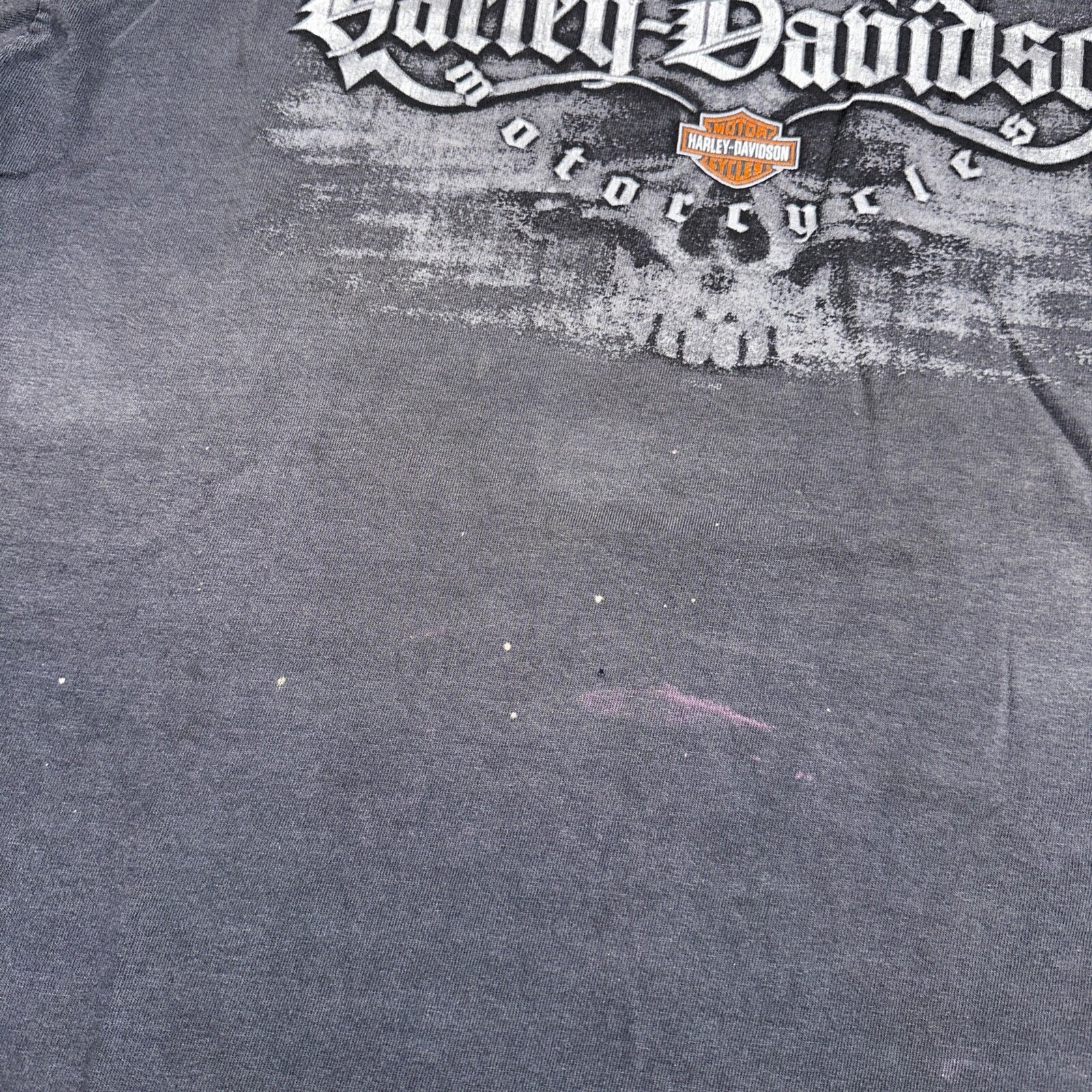Harley Davidson Eugene Oregon VTG T Shirt Doyles Grunge Faded Black Y2K USA