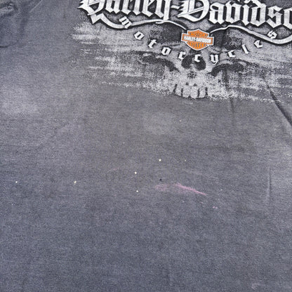 Harley Davidson Eugene Oregon VTG T Shirt Doyles Grunge Faded Black Y2K USA