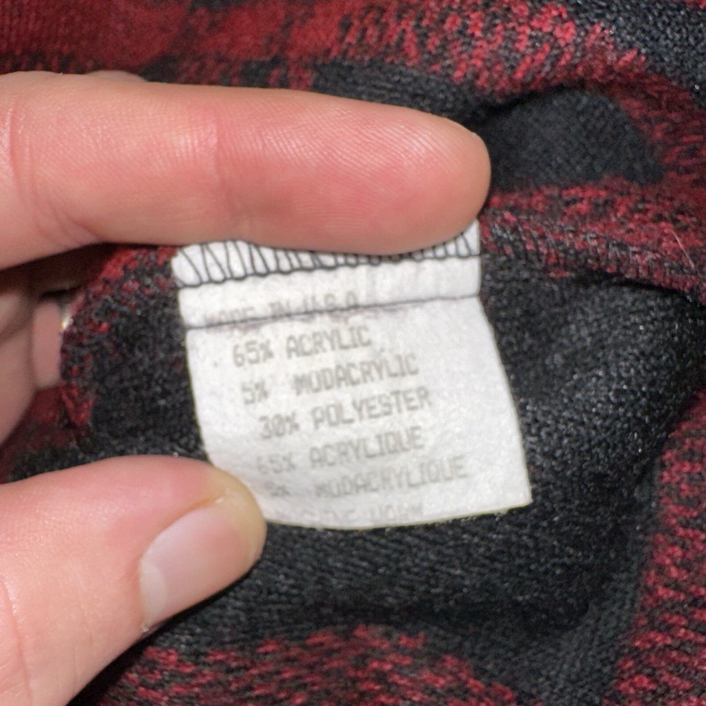 True Grit VTG 80s Made in USA Fleece Jacket Shirt Jacket Plaid Flannel Buffalo