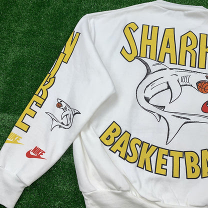 Nike Vintage Sweatshirt Mens T Shirt Sharks Crewneck AOP Basketball Jordan RARE