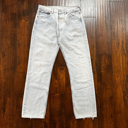 VTG Y2K Levis 501 Button Fly 31x32 Tag Jeans Light Wash 90s Blue XX Act 29x29
