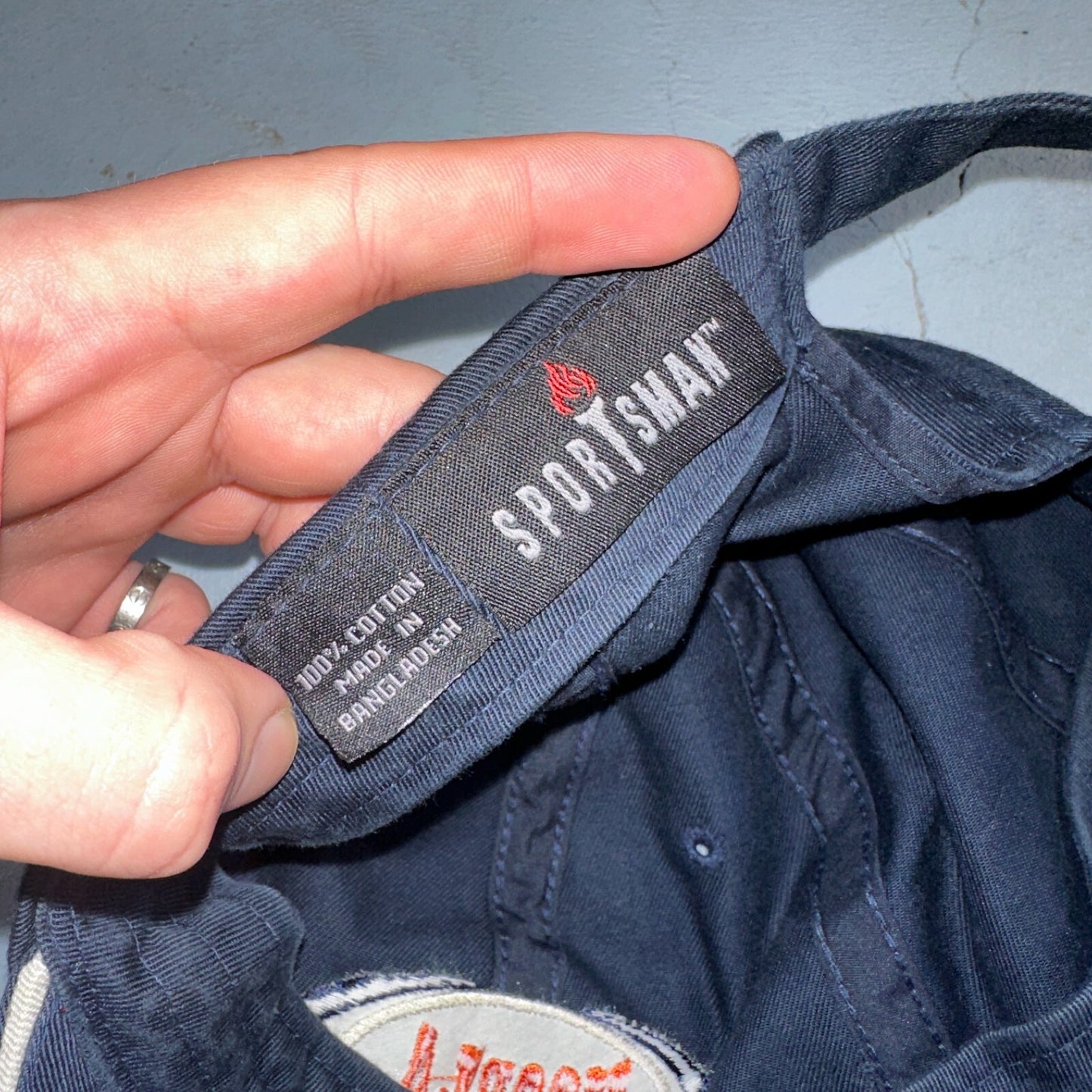 Hoopla Funny VTG Hat Cap Snapback Sponge Bob Navy Blue Sportsman Cool 90s