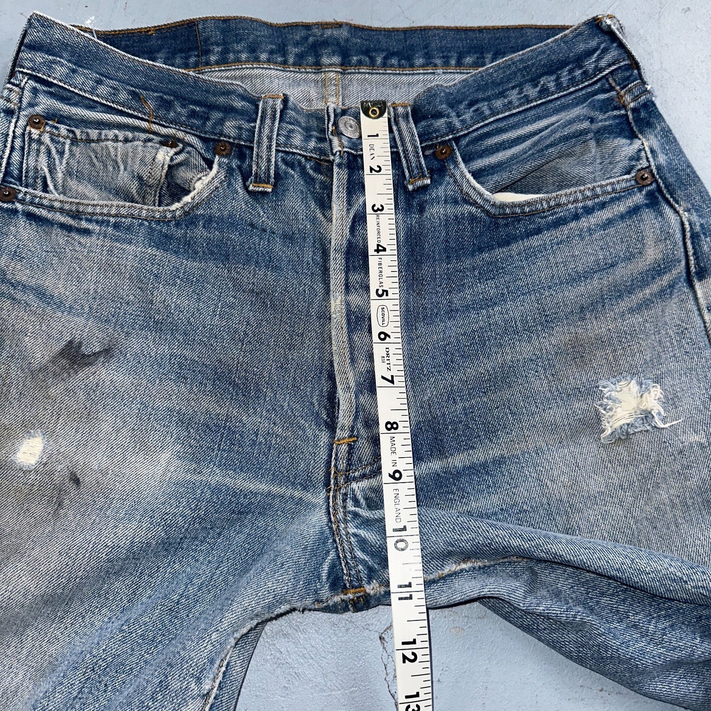 Levis 501 Vintage 80s Redline Selvedge USA XX Jeans Light Wash 32x36 Act 30x31