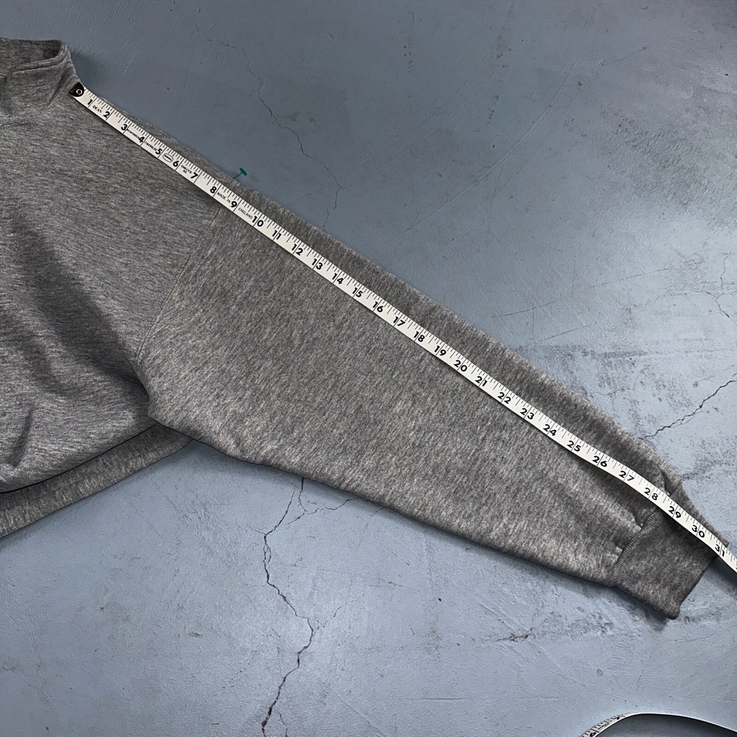 Russell Athletic USA L Sweatshirt 90s VTG Crewneck Gray Basic Blank Quarter Zip