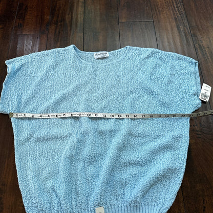 VTG 80s Deadstock South Knit Blue Sweater Vest Cut Shoulder Unisex Tags 1980s