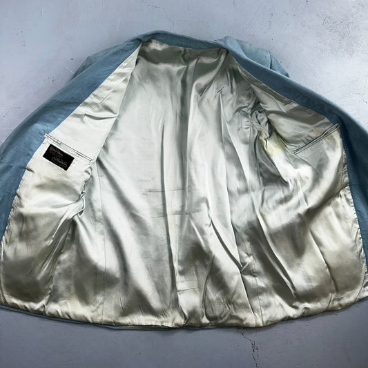 VTG Mens Suit 42 Jacket Sport Coat Rockabilly 60s 70s Suede Blue Disco Lebaron